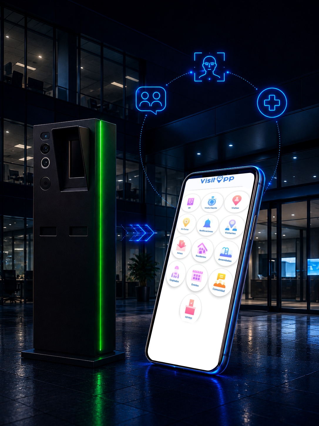 Visitapp Corporativo — recepción digital con reconocimiento facial