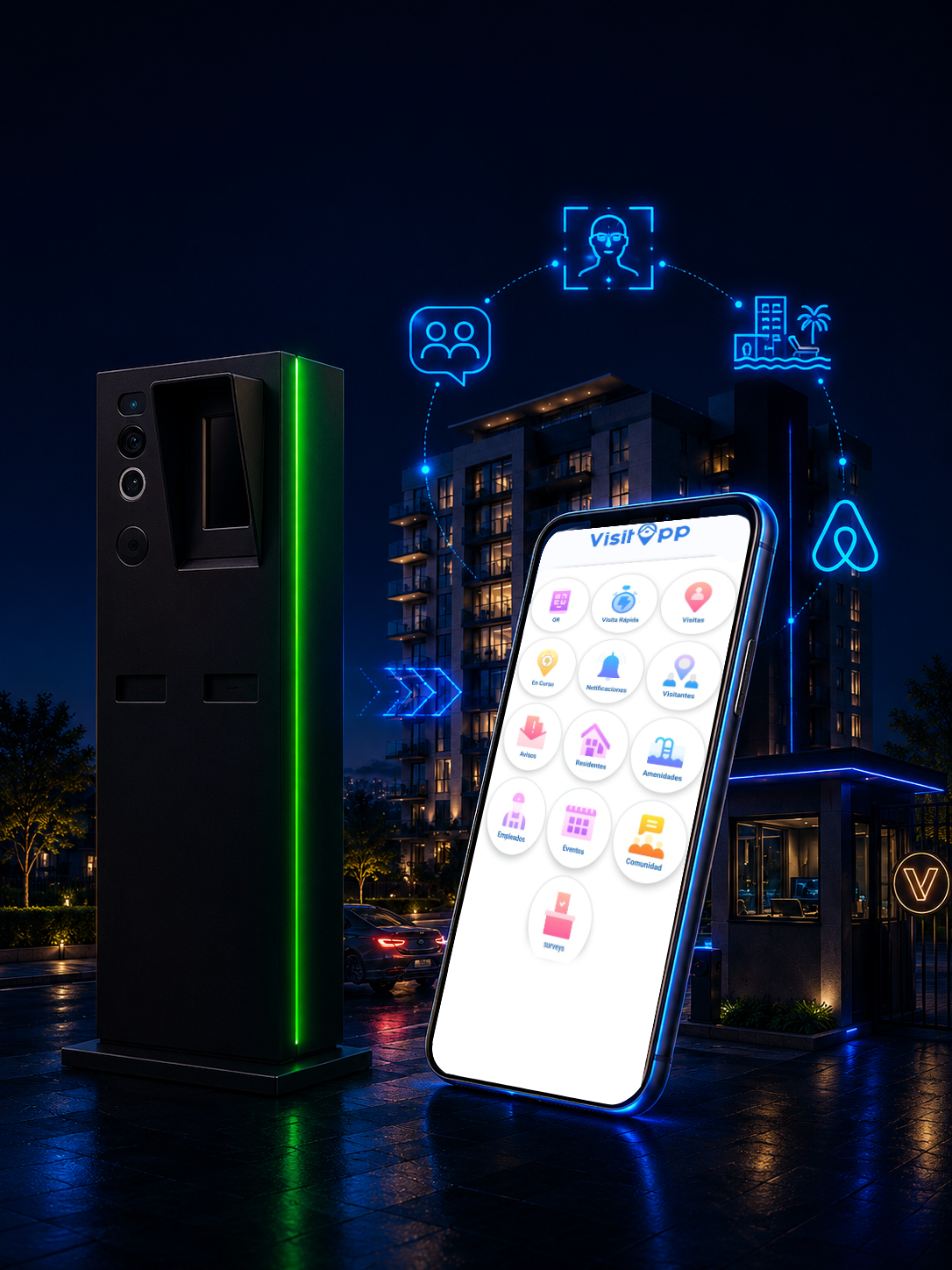 Visitapp Residencial — control de acceso con QR y facial